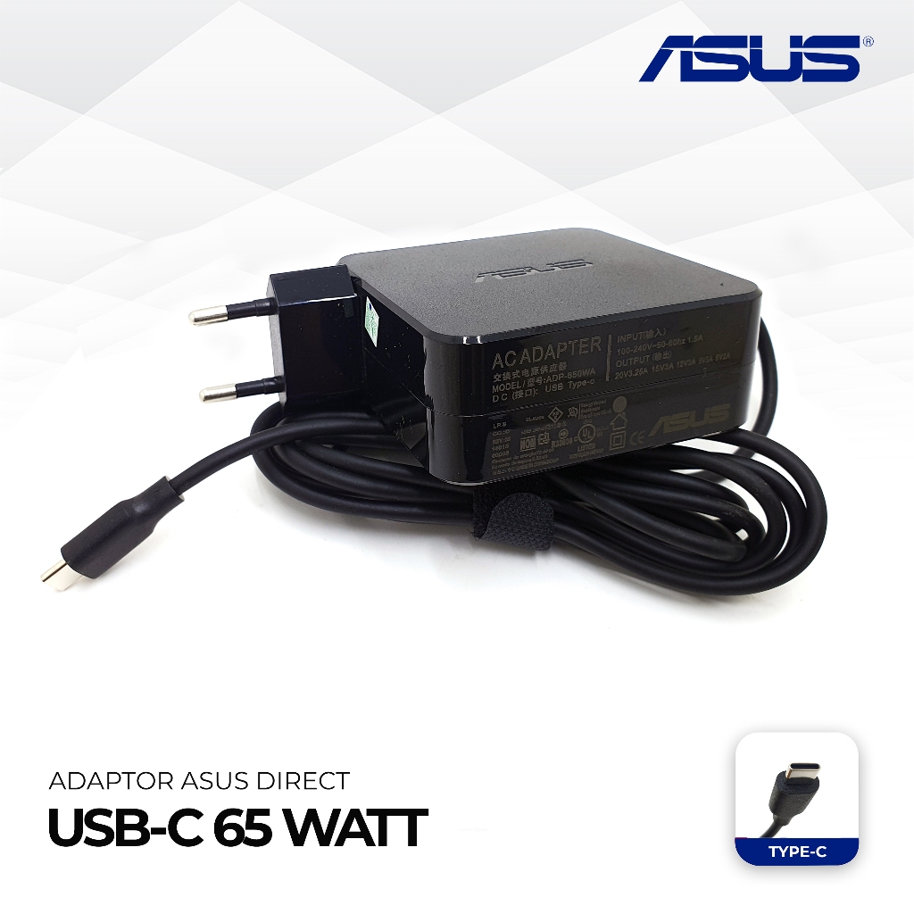 Adaptor Direct Asus USB C 65 WATT /Charger Laptop/Charger Asus usb C