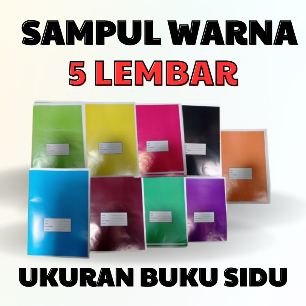 

5 LEMBAR !!! SAMPUL BERWARNA WARNI UKURAN BUKU BIASA - SAMPUL SEKOLAH BERWARNA - SAMPUL A5 BERWARNA - SAMPUL BERWARNA WARNI