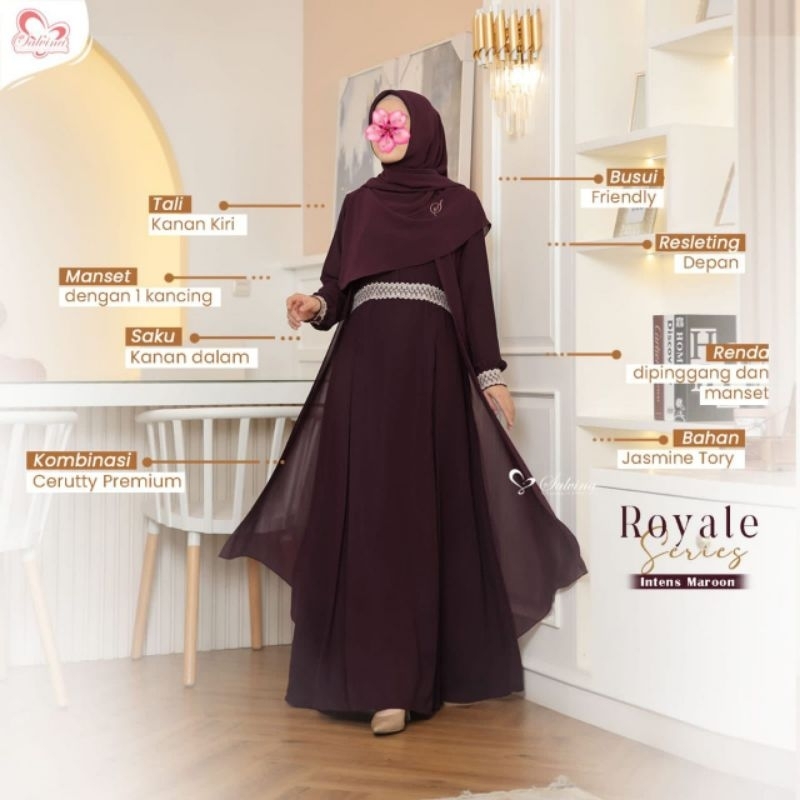 ROYALE NEW COLOUR SERIES DRESS SET SQUARE (GAMIS SET HIJAB SEGIEMPAT) BY SALVINA HIJAB