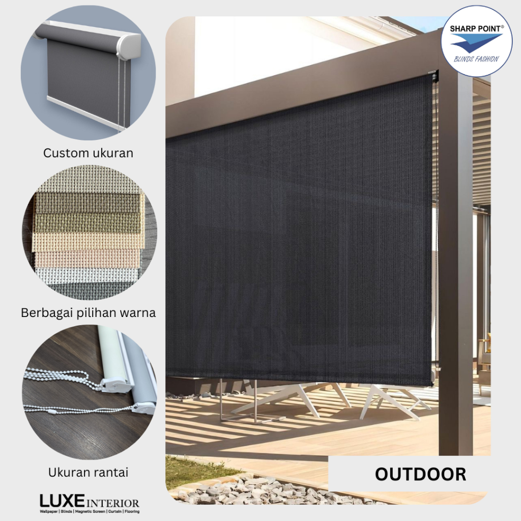 ROLLER BLINDS Sunscreen OutDoor - Tirai Gulung - Tirai Jendela - Gorden Gulung