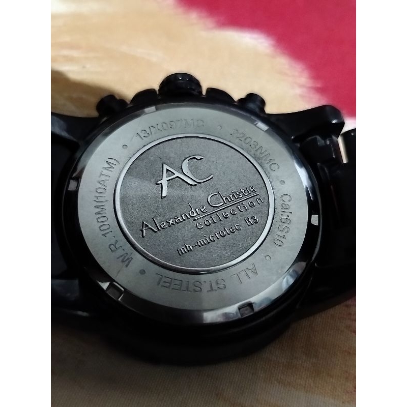 Jam Tangan Man Alexandre Christie AC 9203 NMC NIGHT VISION BLACK