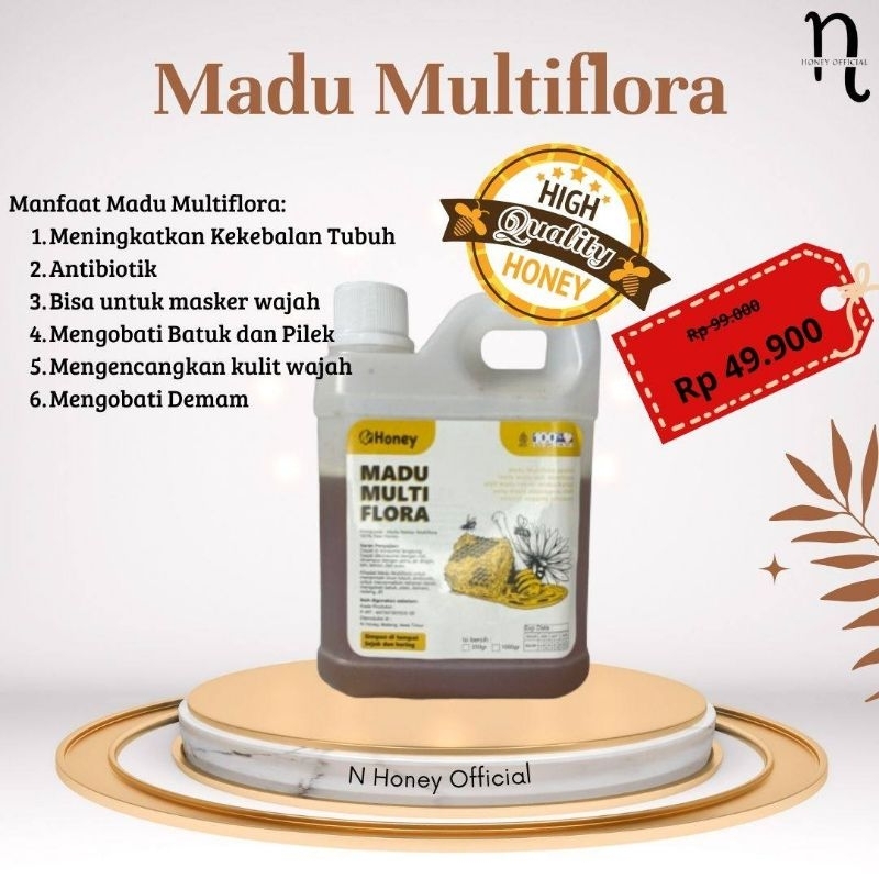 

N Honey - Madu Multiflora 1Kg - Asli 100% - Raw Honey