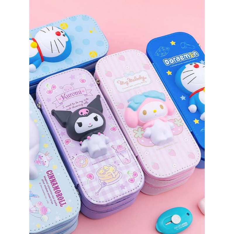 

Sanrio Pencil case / kotak pensil 2 lapis boneka squishy