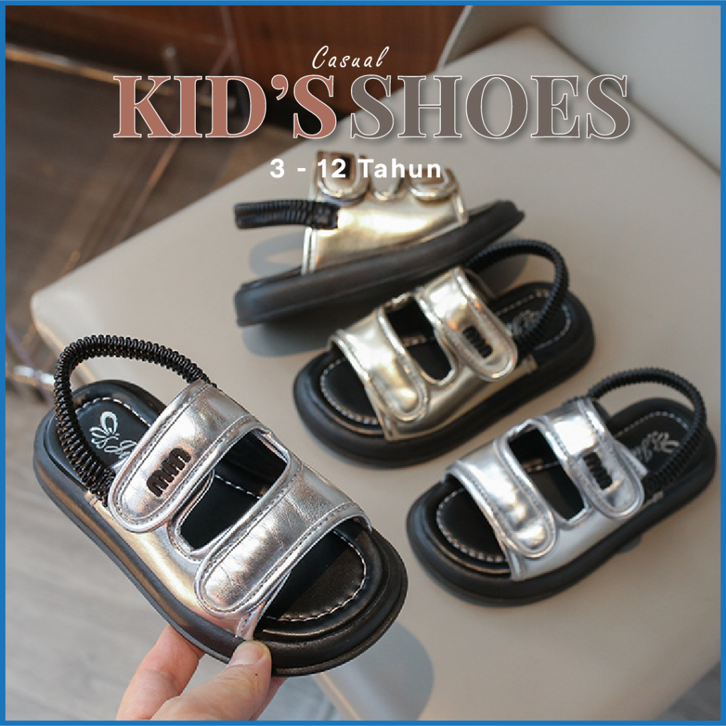 GUMIHO - Sepatu Sandal Velcro Anak Laki Perempuan Casual Import Usia 3 - 12 Tahun Type MKE