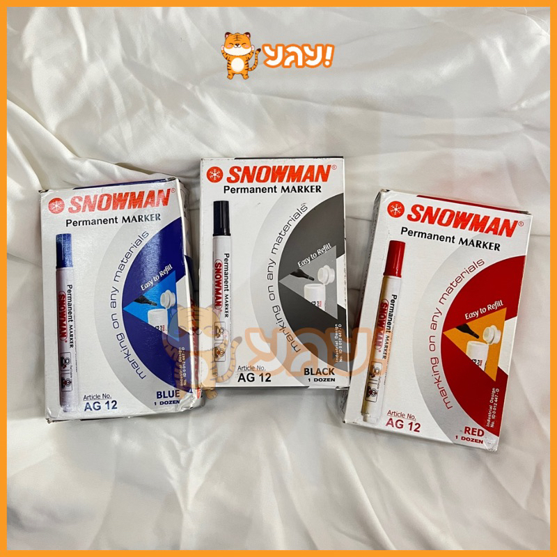 

YAY! Spidol Permanent AG Snowman PACK Isi 12 Pcs/ Spidol Permanent Biru Hitam Merah