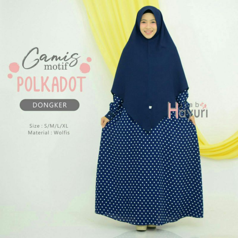 GAMIS MOTIF POLKADOT BY HIJAB HAYURI