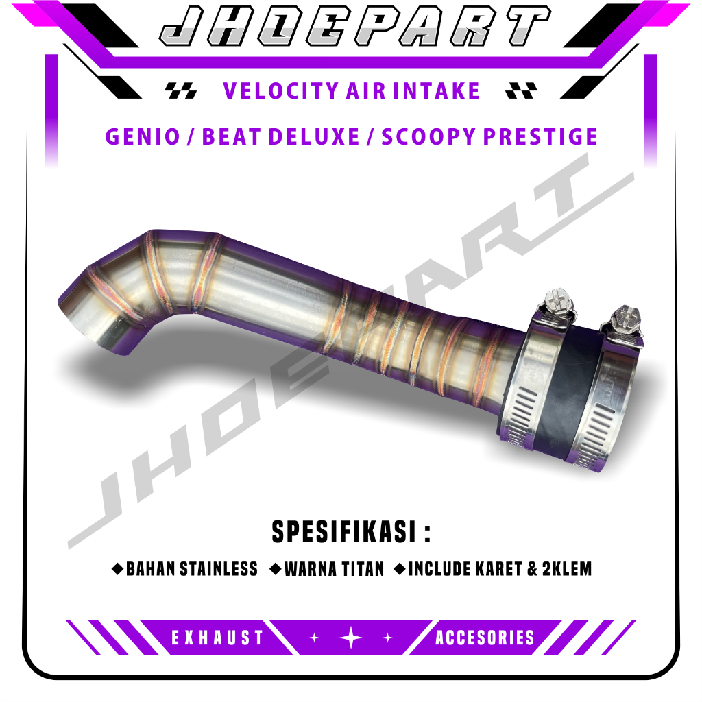 Velocity air intake genio beat deluxe scoopy prestige stainless