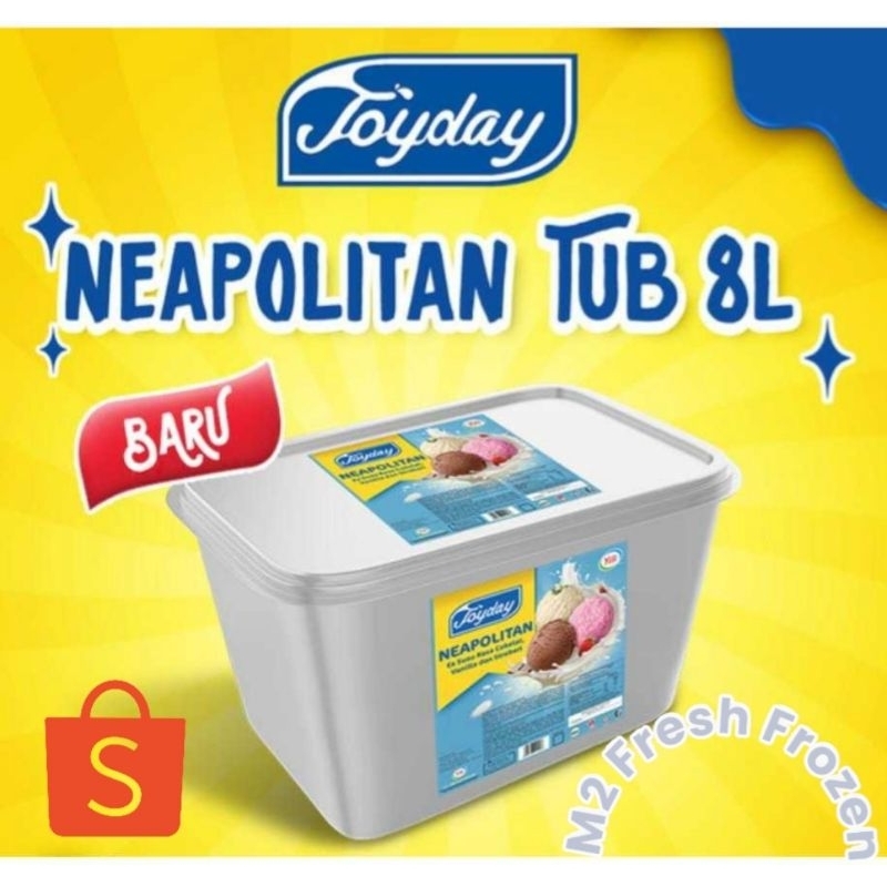

Es Cream Joyday 3 rasa vanilla stauberi dan coklat| 8liter |