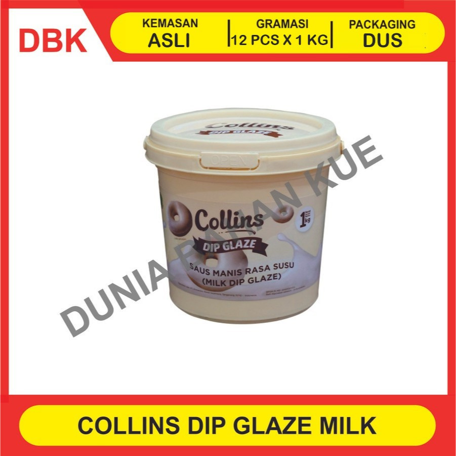 

COLLINS DIP GLAZE 1 KG TOPPING MILK SUSU - 1 DUS 12 PCS