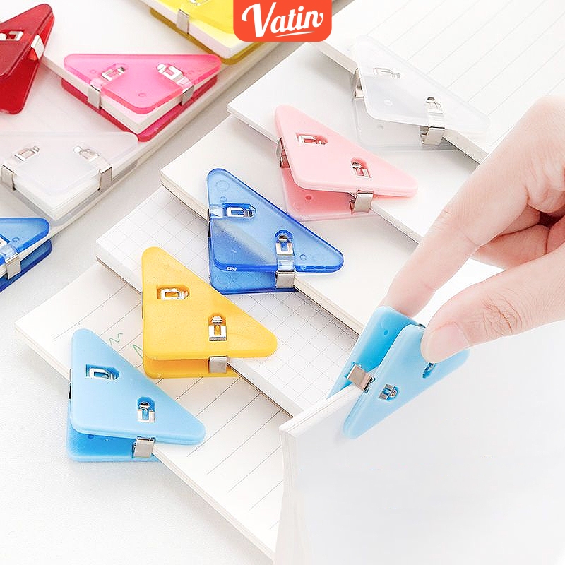 

klip kertas/Klip Binder/Klip Sudut Kertas Segitiga Warna Warni -Vatin_Shop