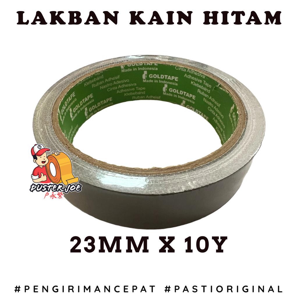 

Lakban Kain Hitam GOLDTAPE 1 inch 23mm 10Y / Cloth Hitam Gold Tape PER 1 ROL