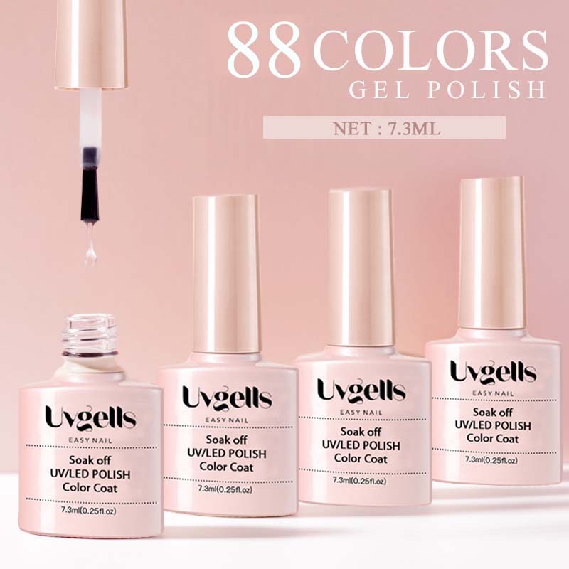 (BPOM) ORIGINAL UVGELLS SET 90PCS Nail Polish Gel Nail Color Warna Polos / UV / LED Soak off Nail Ge