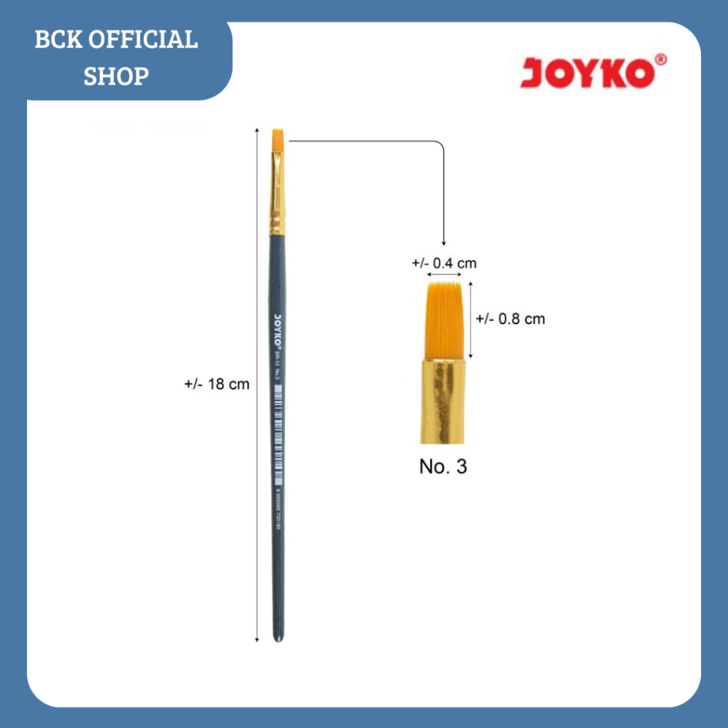 

Kuas / Brush Cat Lukis Acrylic Joyko BR-10 No. 3 (PACK)