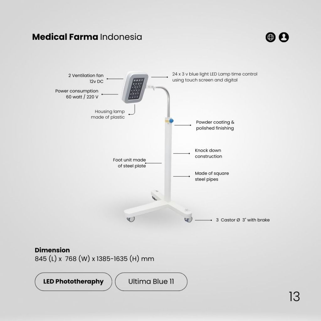 LED Phototheraphy - Medical Farma Indonesia - Lampu Fototerapi LED Bayi Ultima Blue 11 - Alat Terapi