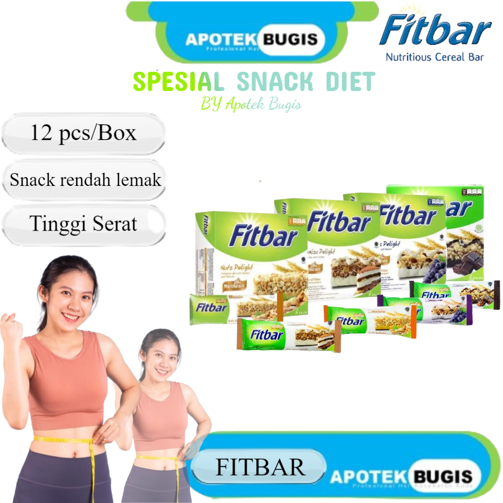 

Fitbar Cemilan Multi Grain Instan Untuk Diet 1 box isi 12pcs x 20 gram Semua Varian Rasa