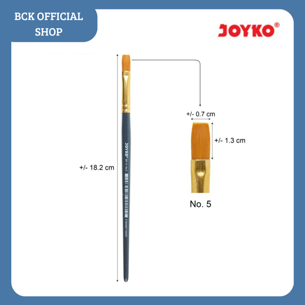 

Kuas / Brush Cat Lukis Acrylic Joyko BR-10 No. 5 (PACK)