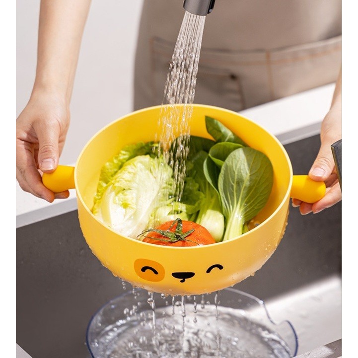 Tirisan Dapur Buah Sayur Washing Bowl Double layer Tempat Buat 4412
