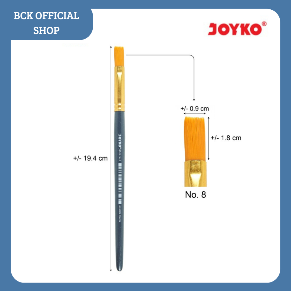 

Kuas / Brush Cat Lukis Acrylic Joyko BR-10 No. 8 (PACK)