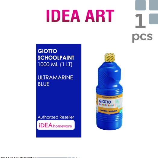 

KODE E9H7 Giotto School Paint Ultramarine Blue Biru Tua BCA Cat Air Poster Lukis Super Washable 1 L