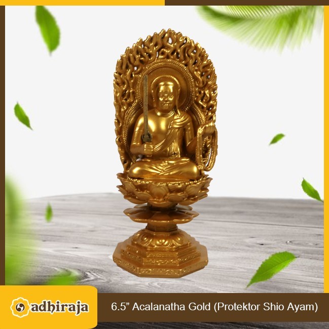 Rupang Patung Arca Buddha Acalanatha Gold Fiber 6,5"