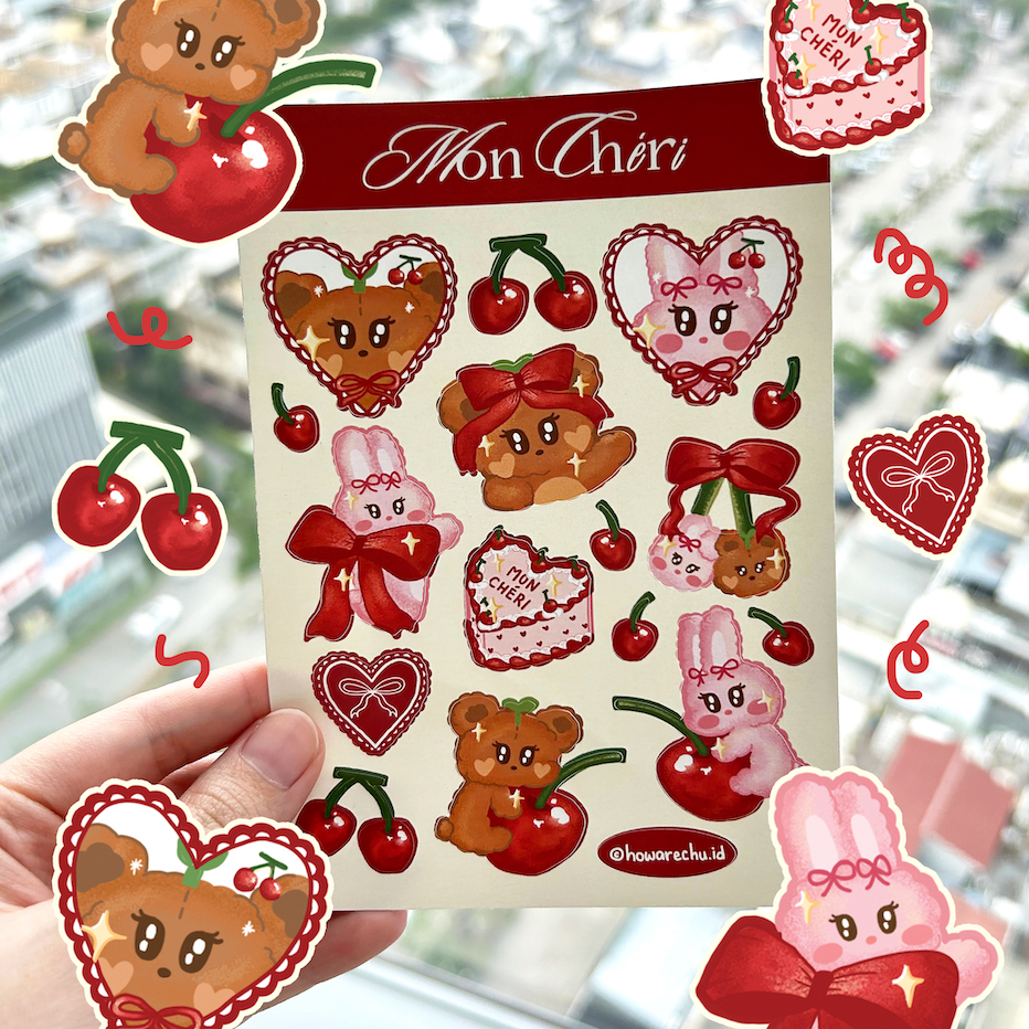 

HOWARECHU - Mon Cheri Sticker Sheet Karakter Lucu