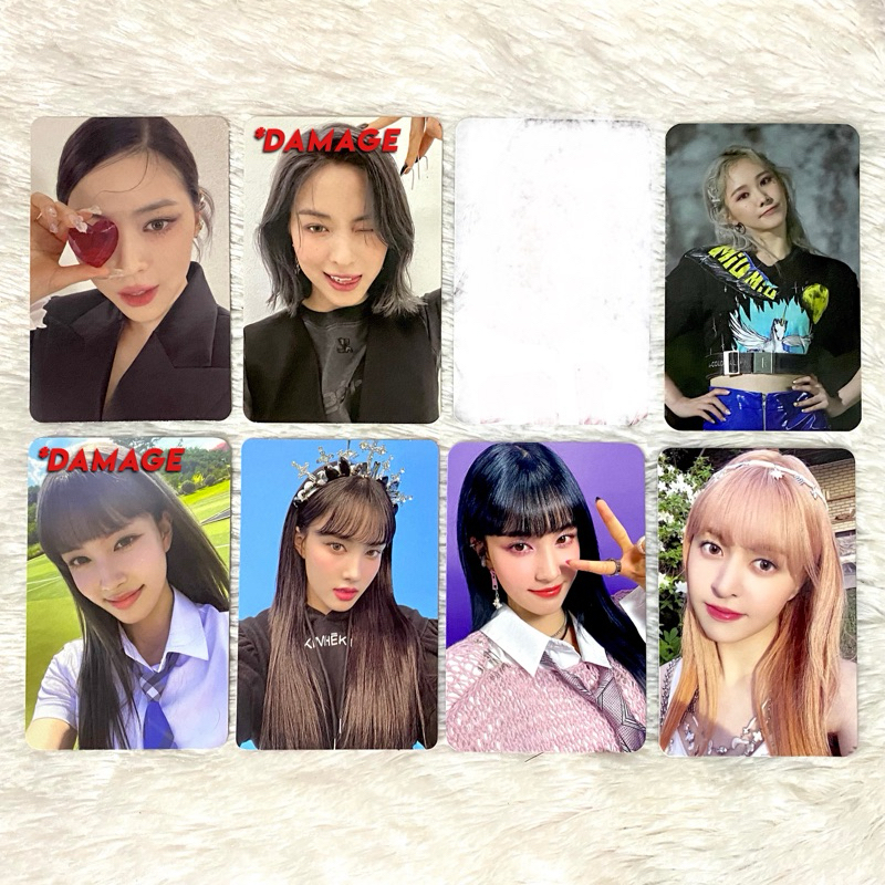 photocard everglow mia hush, itzy ryujin cheshire, nmixx lily a midsummer nmixx’s dream, stayc yoon 