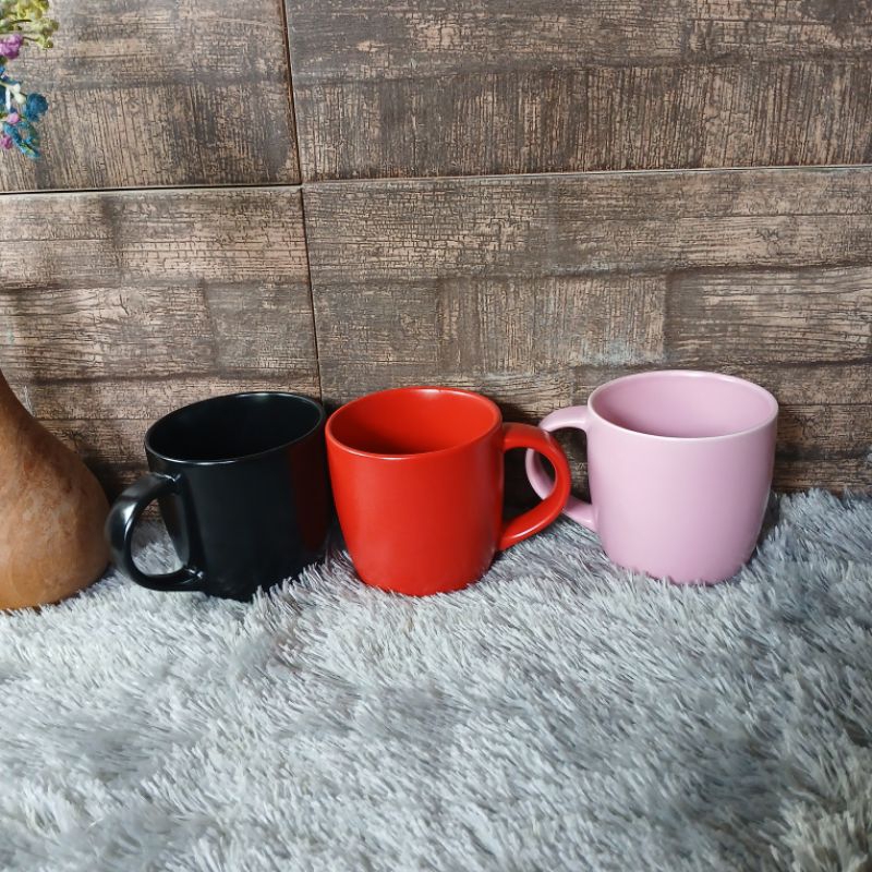 Gelas Keramik Cangkir Cafe Kopi Premium Warna Warni