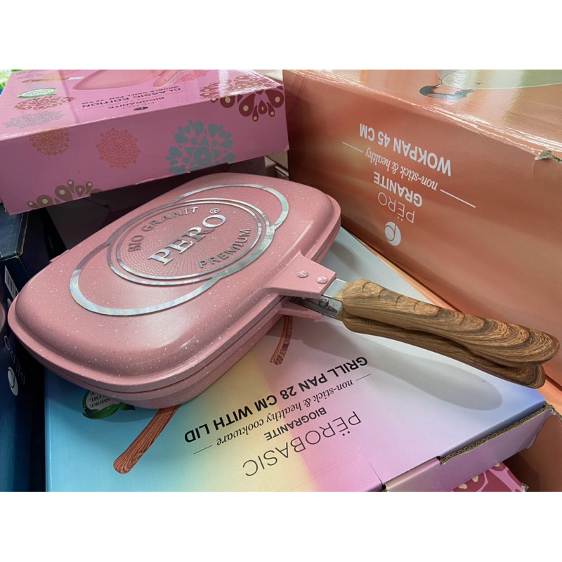 PERO BIOGRANITE DOUBLE GRILL PAN 32CM