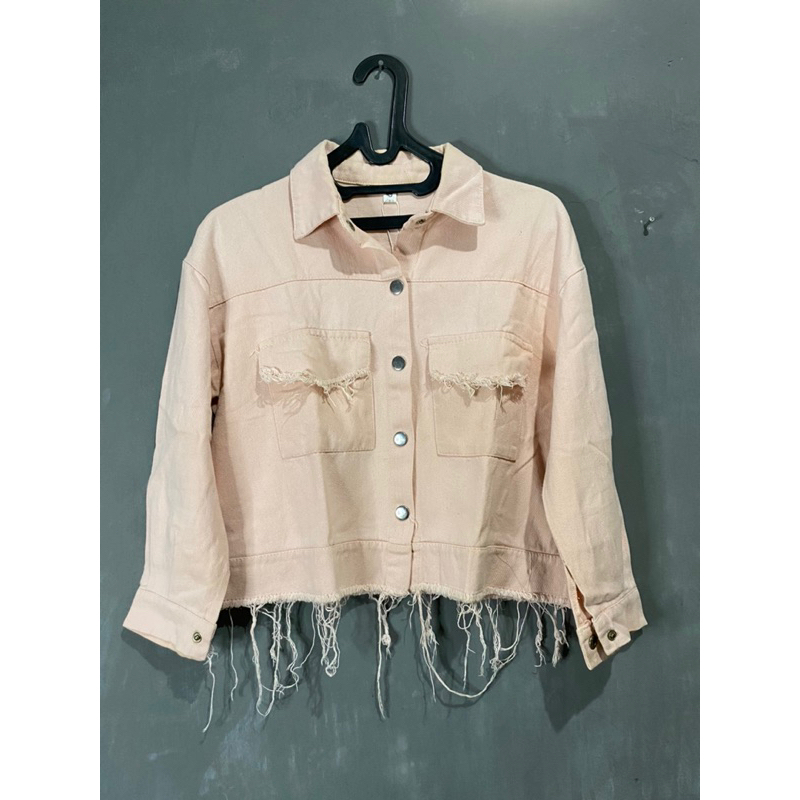 Preloved Jaket Jeans Pink