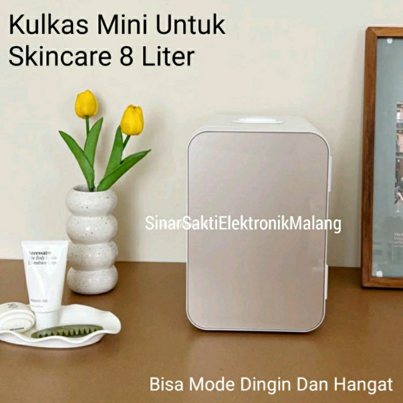 Kulkas Skincare Mini Kosmetik 8L 8 Liter Mini Fridge L Makanan Skin Care Pendingin Dan Penghangat