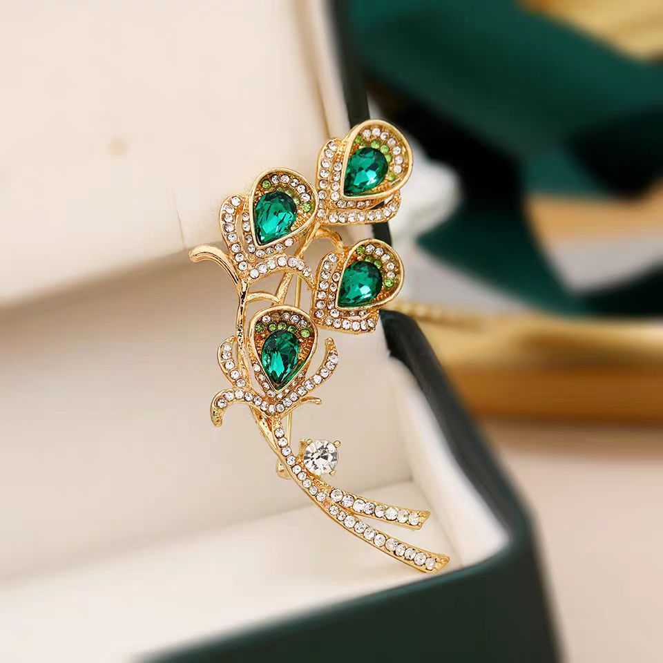 Elfindo- 016 Bros Pin Bunga Lili Cala Permata Mewah Fashion Wanita Kekinian