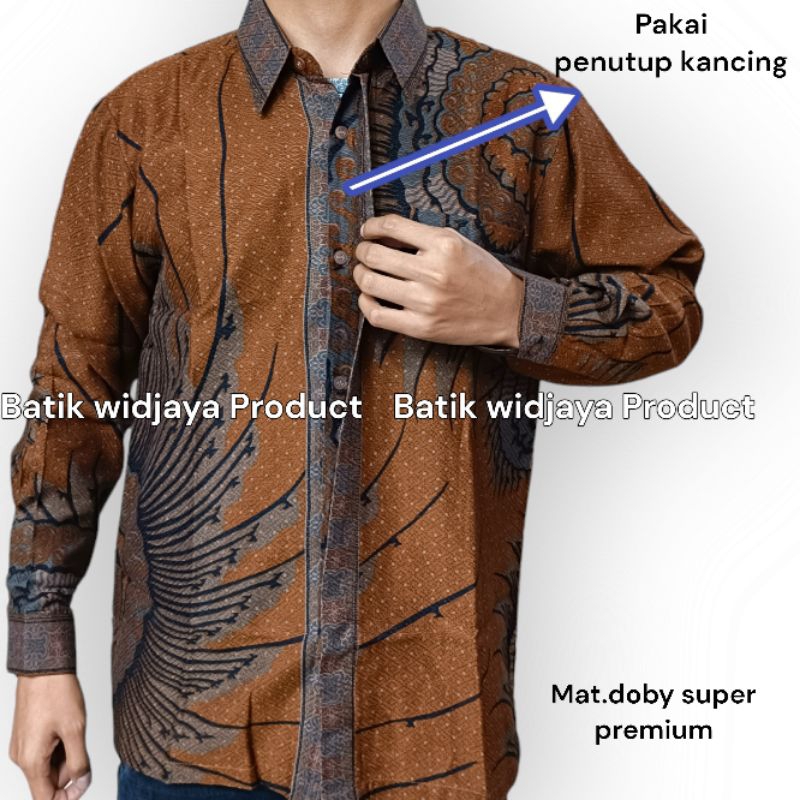 kemeja batik doby mustard bahan doby super premium limited edition by batik widjaya