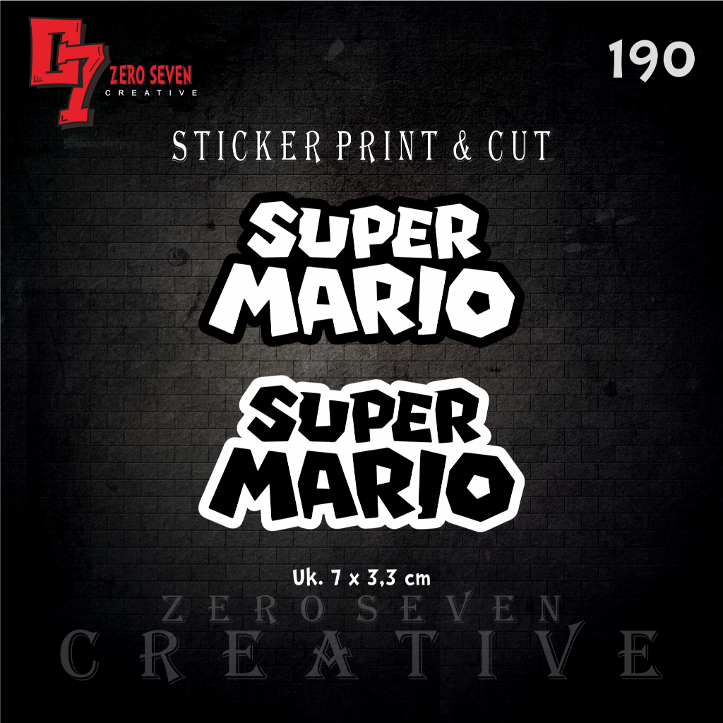 

STIKER SUPER MARIO / MARIO / STIKER MOTOR / AESTHETIC / VYNIL / ANTI AIR / PRINT & CUT