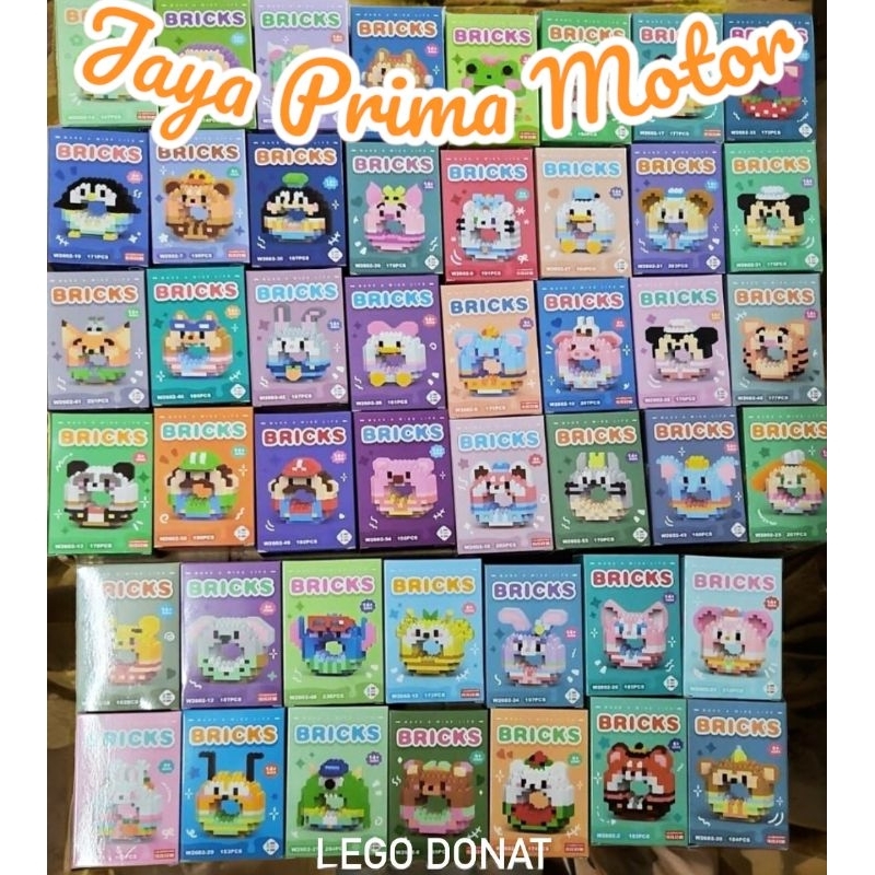 mini bricks karakter bentuk donat