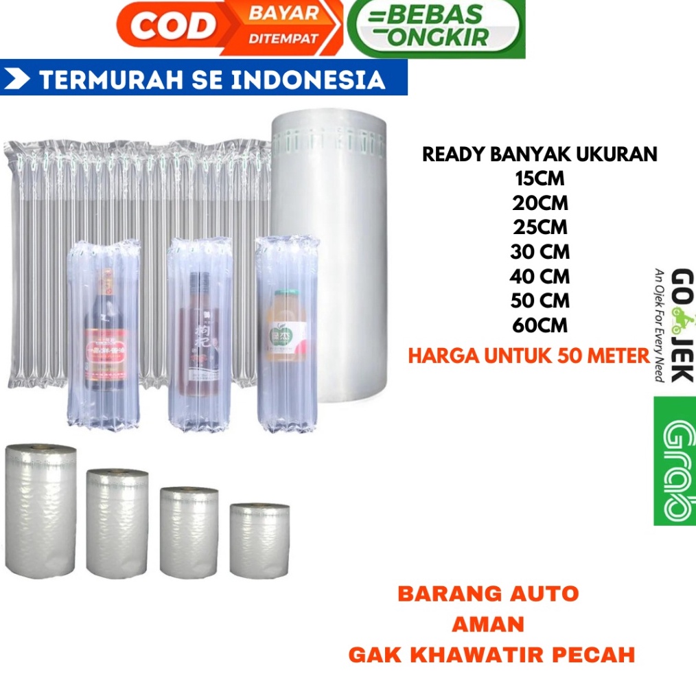 

PESTA DISKON Air Cushion Poly Air bubble wrap Ukuran 4 Cm x 5 M Tebal 6 Um