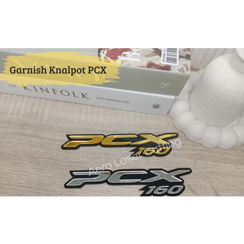 Garnish Knalpot PCX 160 mirror chrome anti karat bahan acrylic