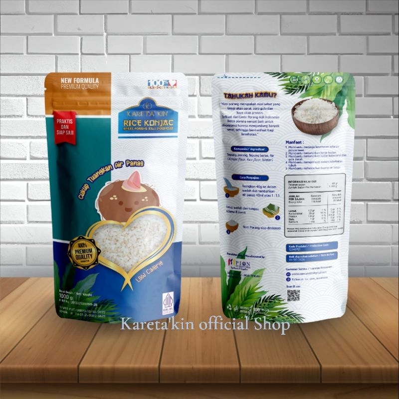 

Beras Porang KARETA' KIN NEW FORMULA Pouch 1 Kg - Shirataki/Konjac Rice