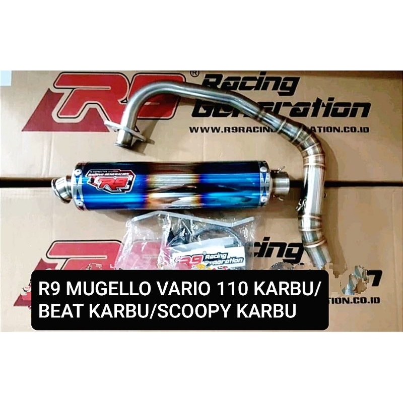 KNALPOT RACING R9 MUGELLO BEAT KARBU/VARIO 110 KARBU/SCOOPY KARBU