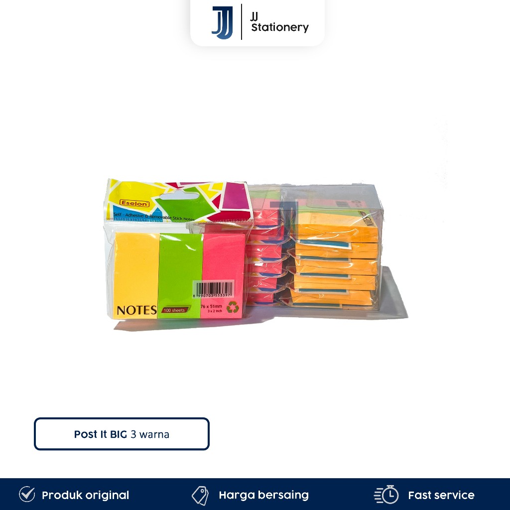 

[1 Pcs] Sticky Notes Penanda Pembatas Index Kertas Eselon 76mm x 51mm - 3 Warna