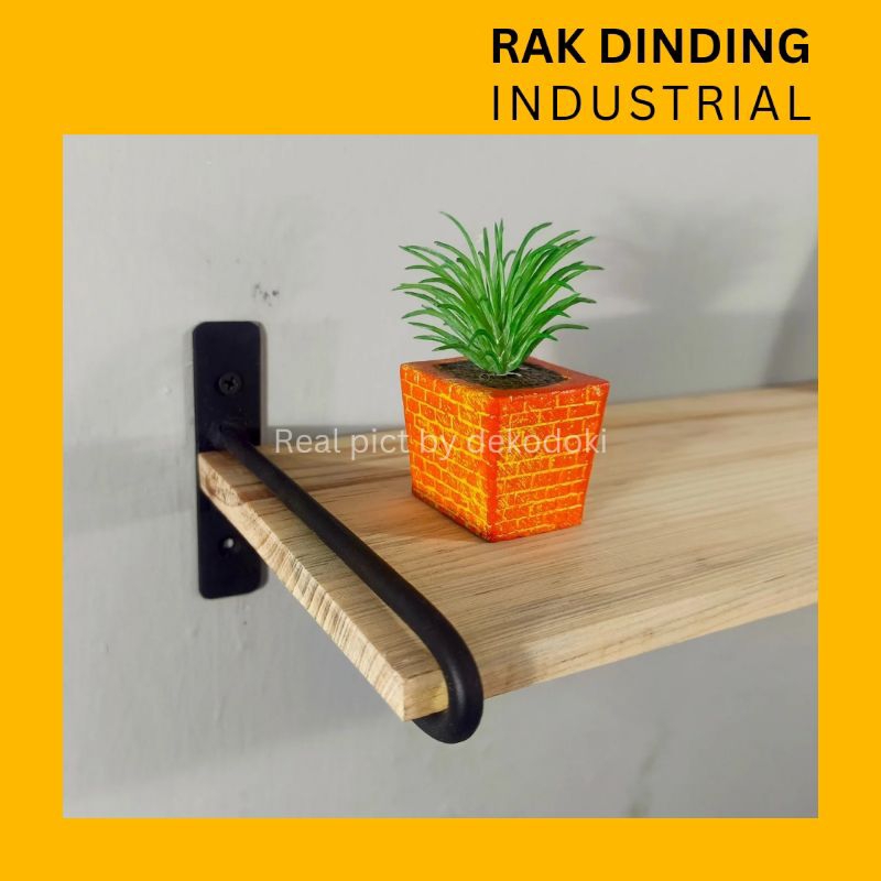 RAK DINDING INDUSTRIAL BESI KAYU, RAK BUKU, RAK KAYU, RAK BESI