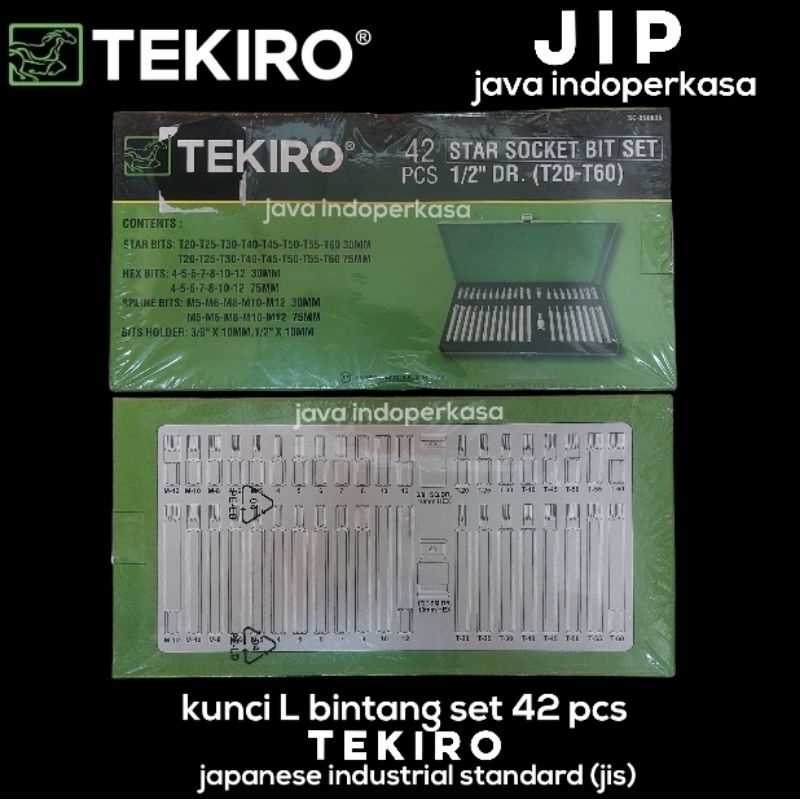 TEKIRO SC-BS0635 STAR BIT SOCKET SET 42 PCS 1/2" Dr MATA SOK KUNCI L BINTANG BINTANG SET BOX BESI