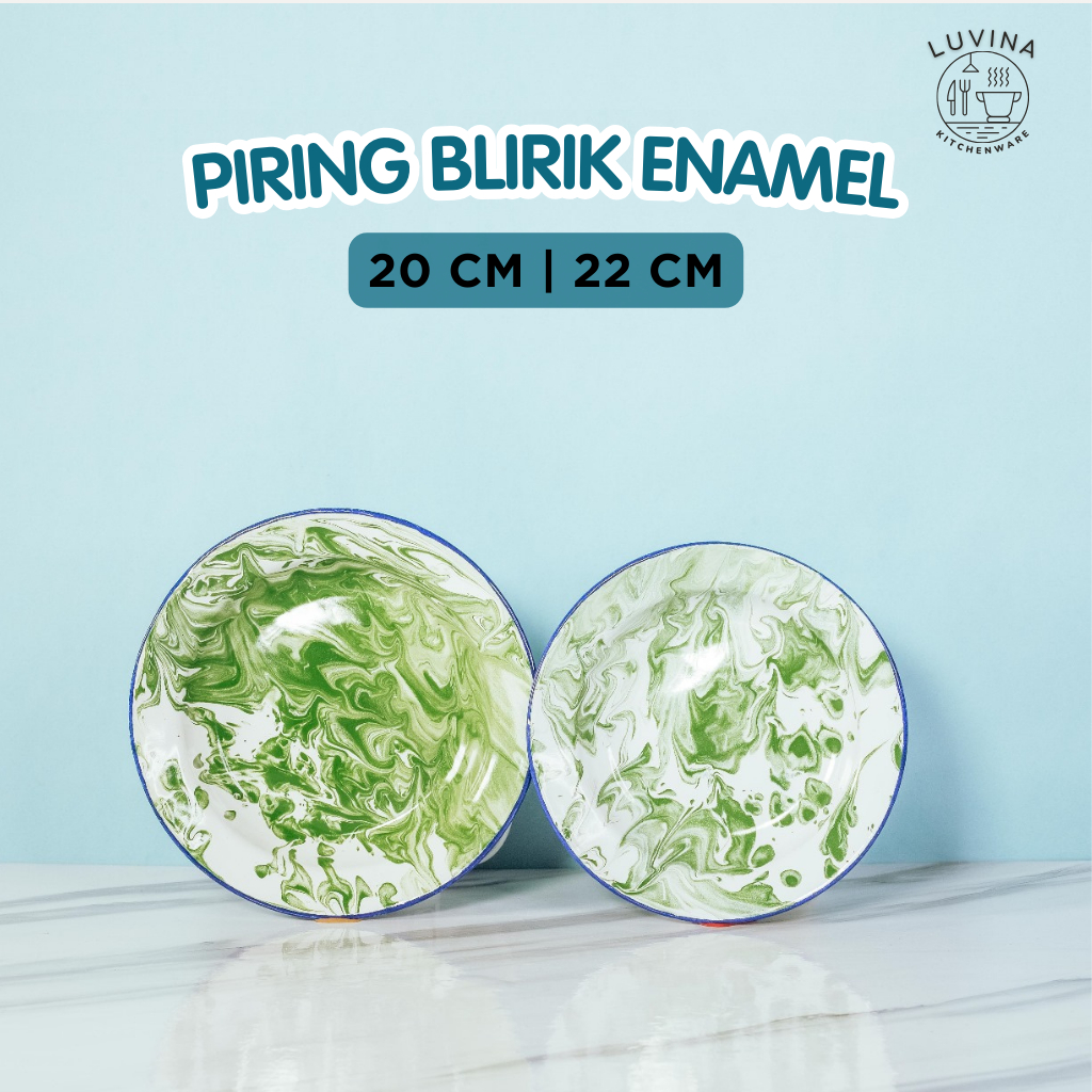 Piring Enamel - Piring Makan Blirik Enamel Seng Jadul Vintage