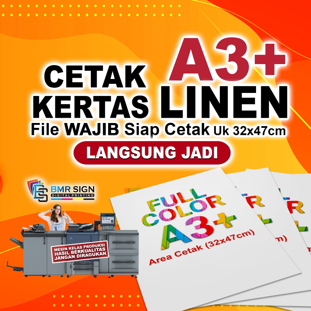 

Cetak Kertas Linen A3+ 1 Sisi / 2 sisi