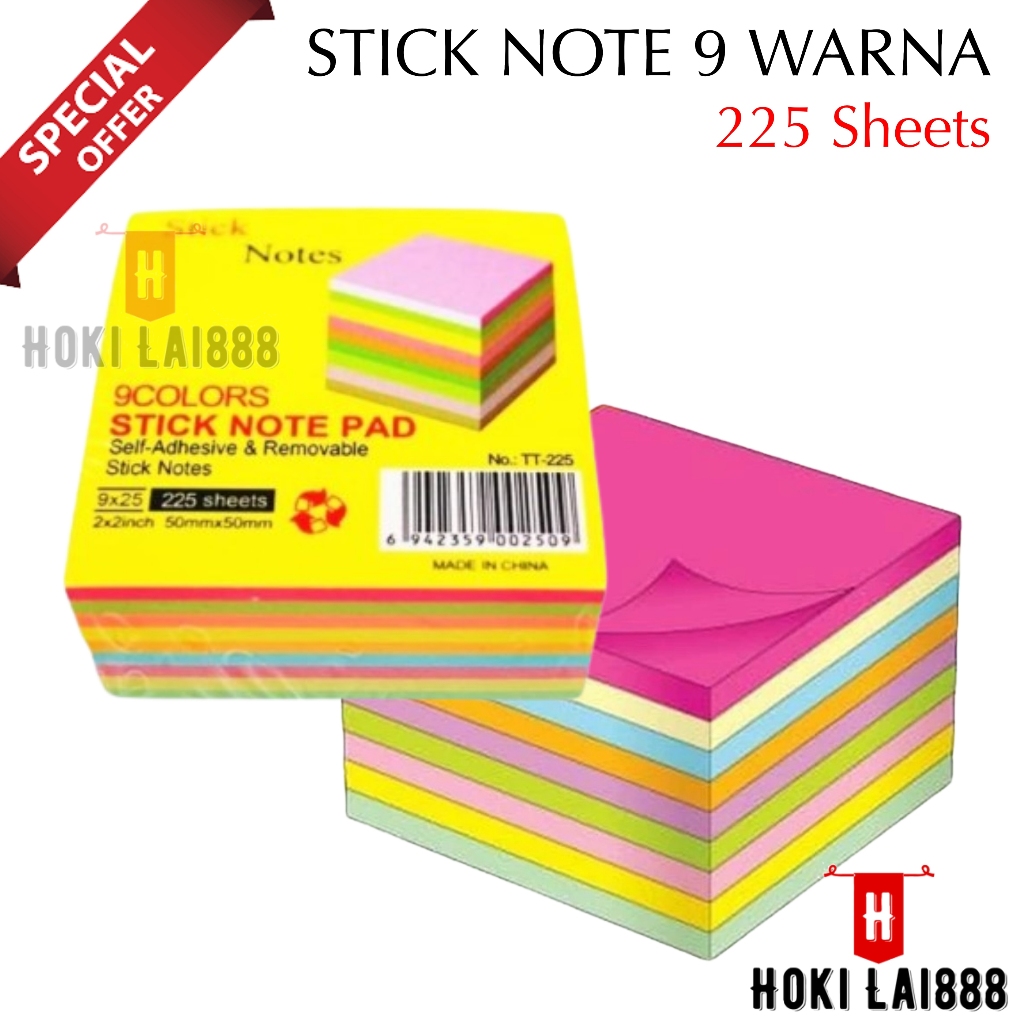 

[HKL] ATK017 DAVIS STICKY NOTE TEMPEL 9 WARNA / STICK NOTE PAD TEMPEL / MEMO TEMPEL / KERTAS MEMO MEMO STICK