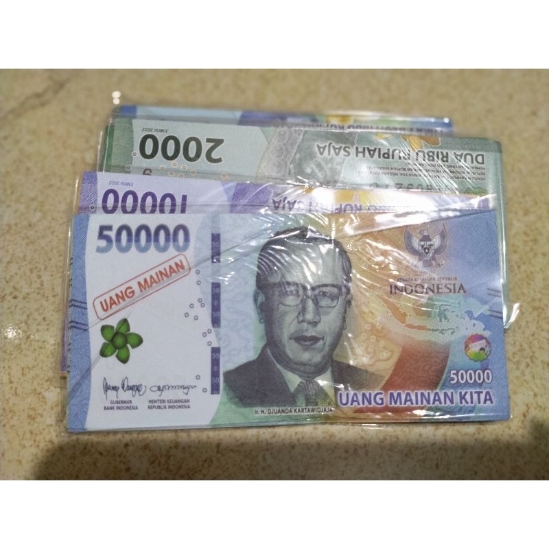 12bks  uang mainan  uang mainan mirip asli  uang mainan nominal campur