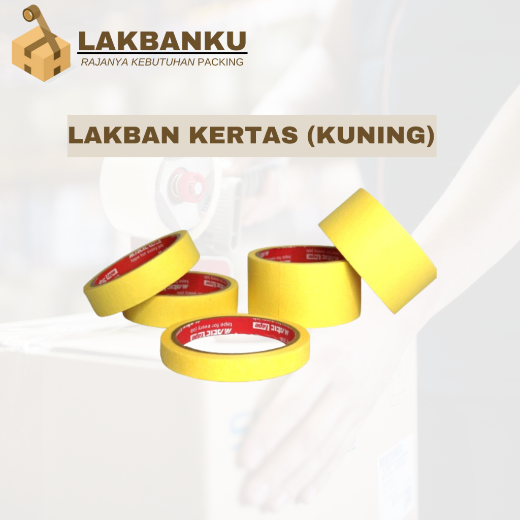 LAKBAN KERTAS (MASKING TAPE) WARNA KUNING