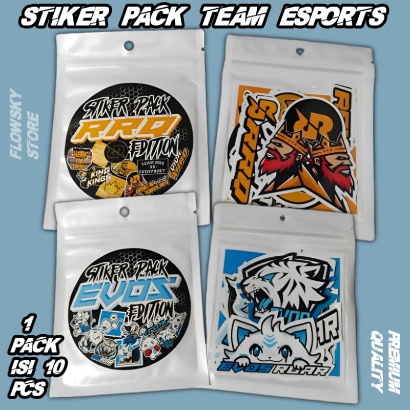 

Stiker Pack Team Esports 10 pcs Stiker Pack vynil tahan air Stiker pack RRQ Stiker Pack Evos