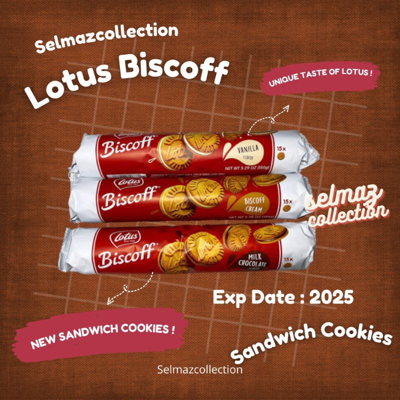 

Lotus Biscoff Biscuit Sandwich Cookies 150gr Lotus Biscoff Sandwich Lotus Biscoff Cookies Cream Biscoff Vanila Milk Chocolate