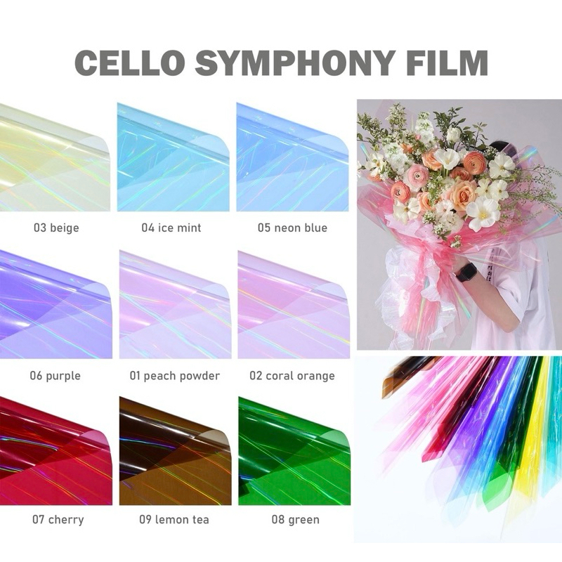 

(1 pcs) Kertas Buket Cellophne Hologram Symphony Film