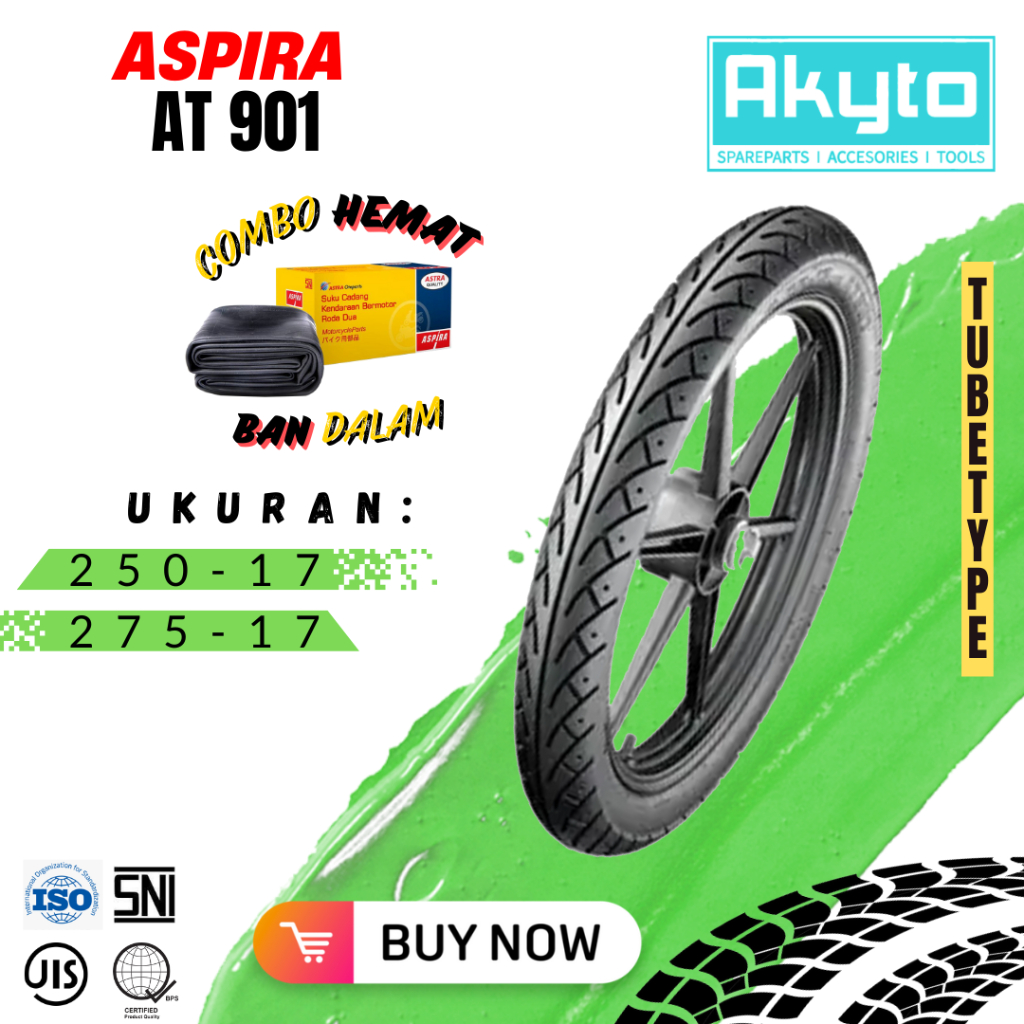 BAN ASPIRA AT 901/ BAN TUBETYPE / BAN MOTOR RING 17 / BAN R17 / BAN LUAR / BAN NON TUBELESS / BAN MO